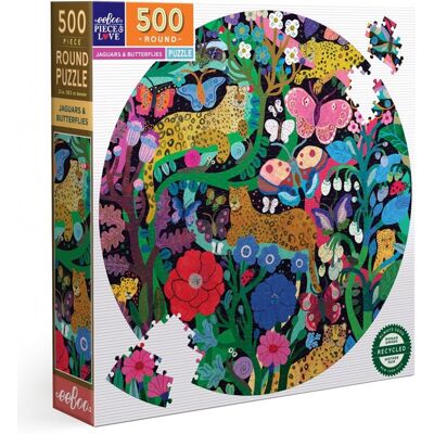 eeBoo Jaguars & Papillons - Puzzle 500 pièces - Publicité eeBoo Jaguars & Papillons - Puzzle 500 pièces - Publicité