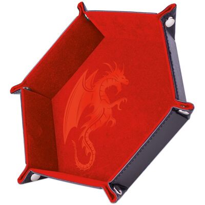 Epic Forge Dragon Rouge 19x19cm Plateau de dés en cuir et velours - Publicité Epic Forge Dragon Rouge 19x19cm Plateau de dés en cuir et velours - Publicité
