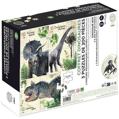 Vilac 3 Puzzles Dinosaures 200 pcs Musée - Publicité Vilac 3 Puzzles Dinosaures 200 pcs Musée - Publicité