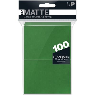 Ultra.PRO 100 protèges-cartes ProMat Standard Vert - 66 x 91 mm - Publicité Ultra.PRO 100 protèges-cartes ProMat Standard Vert - 66 x 91 mm - Publicité