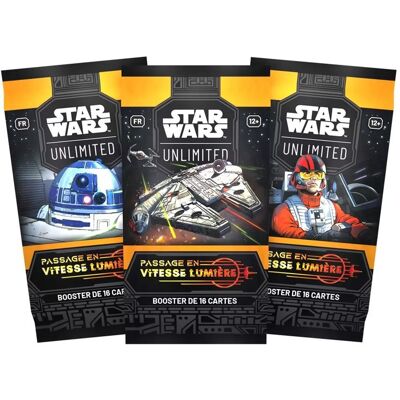 Fantasy Flight Games Star Wars Unlimited Passage à la Vitesse Lumière - Booster à l'unité FR - Publicité Fantasy Flight Games Star Wars Unlimited Passage à la Vitesse Lumière - Booster à l'unité FR - Publicité