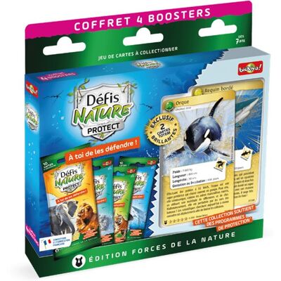 Bioviva Editions Défis Nature Protect - Coffret 4 Boosters + 2 cartes Totems Orque et Requin - Publicité Bioviva Editions Défis Nature Protect - Coffret 4 Boosters + 2 cartes Totems Orque et Requin - Publicité