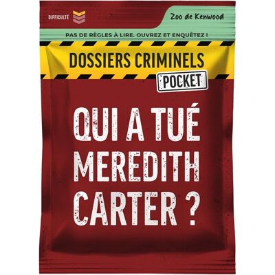Platonia Games Dossiers Criminels Pocket : Qui a tué Meredith Carter ? - Publicité Platonia Games Dossiers Criminels Pocket : Qui a tué Meredith Carter ? - Publicité