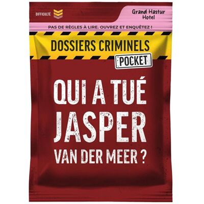 Platonia Games Dossiers Criminels Pocket : Qui a tué Jasper Van Der Meer ? - Publicité Platonia Games Dossiers Criminels Pocket : Qui a tué Jasper Van Der Meer ? - Publicité