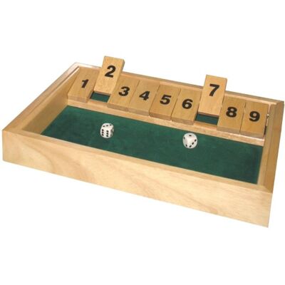 Hot games Shut the Box - Grand, Vert, En Bois - Jeu de Société - Publicité Hot games Shut the Box - Grand, Vert, En Bois - Jeu de Société - Publicité
