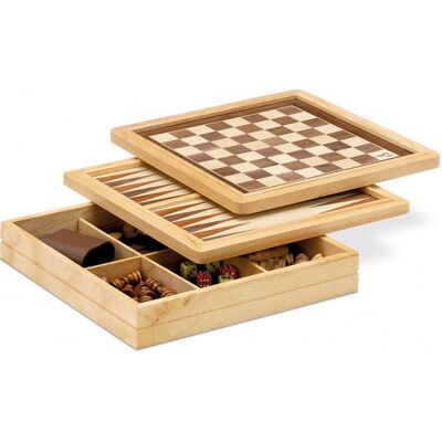 3 Jeux en 1 : Échecs, Dames et Backgammon - Cayro - Publicité 3 Jeux en 1 : Échecs, Dames et Backgammon - Cayro - Publicité