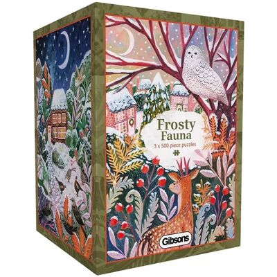 Puzzle 3 x 500 pcs Frosty Fauna - Gibsons - Publicité Puzzle 3 x 500 pcs Frosty Fauna - Gibsons - Publicité