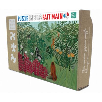 Puzzle en bois 50 pcs : Forêt tropicale avec singes - Puzzle Michèle Wilson - Publicité Puzzle en bois 50 pcs : Forêt tropicale avec singes - Puzzle Michèle Wilson - Publicité