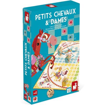 Jeu duo : Petits chevaux et Dames - Janod - Publicité Jeu duo : Petits chevaux et Dames - Janod - Publicité