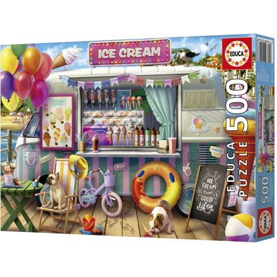 EDUCA BORRAS Puzzle 500 pcs Camion de glaces - Educa - Publicité EDUCA BORRAS Puzzle 500 pcs Camion de glaces - Educa - Publicité