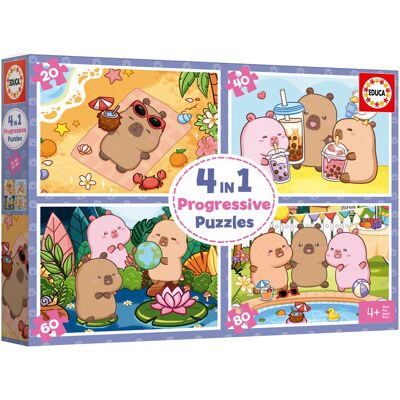 EDUCA BORRAS Puzzle Multi 20-40-60-80 pcs Capyfun - Educa - Publicité EDUCA BORRAS Puzzle Multi 20-40-60-80 pcs Capyfun - Educa - Publicité