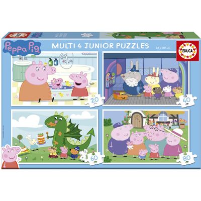 EDUCA BORRAS Puzzle Multi Junior 20-40-60-80 pcs Peppa Pig - Educa - Publicité EDUCA BORRAS Puzzle Multi Junior 20-40-60-80 pcs Peppa Pig - Educa - Publicité