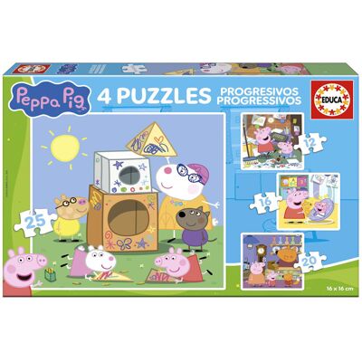 EDUCA BORRAS Puzzle Progressif 12-16-20-25 pcs Peppa Pig - Educa - Publicité EDUCA BORRAS Puzzle Progressif 12-16-20-25 pcs Peppa Pig - Educa - Publicité