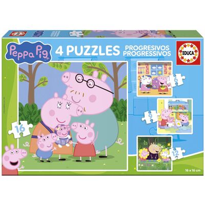 EDUCA BORRAS Puzzle Progressif 6-9-12-16 pcs Peppa Pig - Educa - Publicité EDUCA BORRAS Puzzle Progressif 6-9-12-16 pcs Peppa Pig - Educa - Publicité
