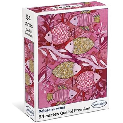 Jeu de 54 cartes classique "Poissons Roses" - Sentosphère - Publicité Jeu de 54 cartes classique "Poissons Roses" - Sentosphère - Publicité