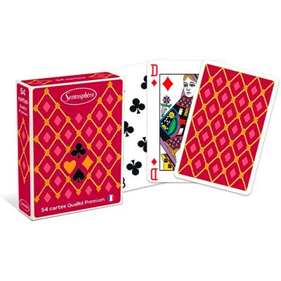 Jeu de 54 cartes classique "rouge" - Sentosphère - Publicité Jeu de 54 cartes classique "rouge" - Sentosphère - Publicité