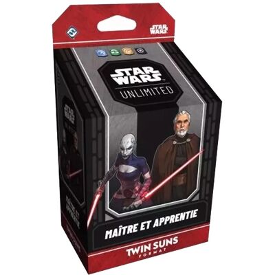 Fantasy Flight Games Star Wars Unlimited : Twin Suns Deck Maître et Apprentie FR - Publicité Fantasy Flight Games Star Wars Unlimited : Twin Suns Deck Maître et Apprentie FR - Publicité