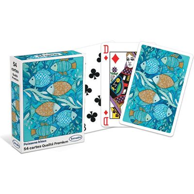 SentoSphère Jeu de 54 cartes classique "Poissons Bleus" - Publicité SentoSphère Jeu de 54 cartes classique "Poissons Bleus" - Publicité