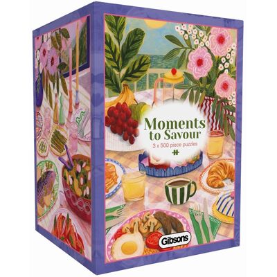 Puzzles 3 x 500 pcs Moments to Savour - Gibsons - Publicité Puzzles 3 x 500 pcs Moments to Savour - Gibsons - Publicité