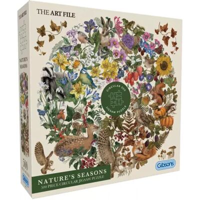 Puzzle rond 500 pcs The Art File : Nature's Seasons - Gibsons - Publicité Puzzle rond 500 pcs The Art File : Nature's Seasons - Gibsons - Publicité