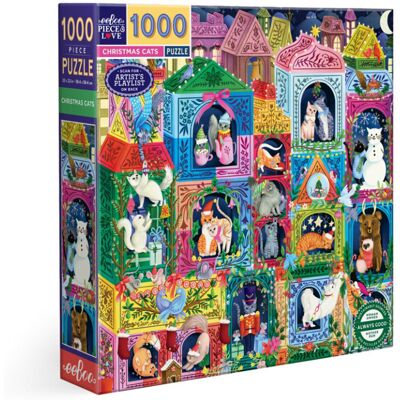 Puzzle 1000 pcs Christmas Cats - Eeboo - Publicité Puzzle 1000 pcs Christmas Cats - Eeboo - Publicité