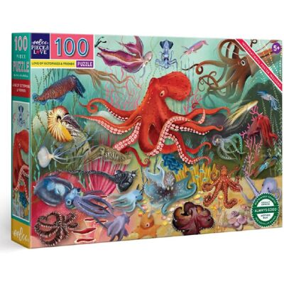Puzzle 100 pcs Love of Octopus - Eeboo - Publicité Puzzle 100 pcs Love of Octopus - Eeboo - Publicité