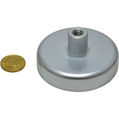 SPRINTIS 7 Unités - Aimants en pot en ferrite avec manchon fileté 63 mm 30 mm ferrite acier, argent - Publicité SPRINTIS 7 Unités - Aimants en pot en ferrite avec manchon fileté 63 mm 30 mm ferrite acier, argent - Publicité