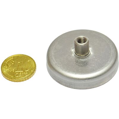 SPRINTIS 10 Unités - Aimants en pot en ferrite avec manchon fileté 40 mm 16.5 mm ferrite acier inoxydable, argent - Publicité SPRINTIS 10 Unités - Aimants en pot en ferrite avec manchon fileté 40 mm 16.5 mm ferrite acier inoxydable, argent - Publicité