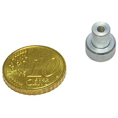 SPRINTIS 18 Unités - Aimants en pot SmCo avec manchon fileté 10 mm, SmCo acier, argent - Publicité SPRINTIS 18 Unités - Aimants en pot SmCo avec manchon fileté 10 mm, SmCo acier, argent - Publicité