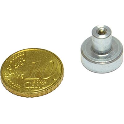 SPRINTIS 15 Unités - Aimants en pot SmCo avec manchon fileté 13 mm, SmCo acier, argent - Publicité SPRINTIS 15 Unités - Aimants en pot SmCo avec manchon fileté 13 mm, SmCo acier, argent - Publicité
