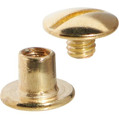 SPRINTIS 100 Unités - Vis de reliure, laitonné écrou lisse, vis fendue 6 mm, métal, or - Publicité SPRINTIS 100 Unités - Vis de reliure, laitonné écrou lisse, vis fendue 6 mm, métal, or - Publicité