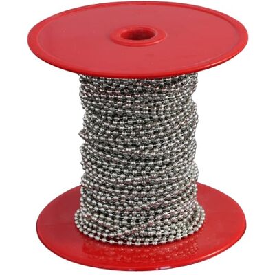 SPRINTIS Chaînes à boules sur rouleau 25 m 2.4 mm argent métal - Publicité SPRINTIS Chaînes à boules sur rouleau 25 m 2.4 mm argent métal - Publicité