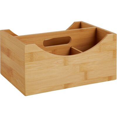 Relaxdays Organiseur de bureau boîte de rangement, bois, poignée, bambou, brun - Publicité Relaxdays Organiseur de bureau boîte de rangement, bois, poignée, bambou, brun - Publicité