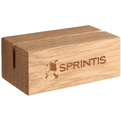 SPRINTIS 10 Unités - Porte-cartes MODUL avec gravure 74 mm bois de chêne simple face, sur le côté long - Publicité SPRINTIS 10 Unités - Porte-cartes MODUL avec gravure 74 mm bois de chêne simple face, sur le côté long - Publicité
