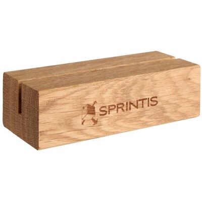 SPRINTIS 10 Unités - Porte-cartes MODUL avec gravure 100 mm bois de chêne double face, sur le côté long - Publicité SPRINTIS 10 Unités - Porte-cartes MODUL avec gravure 100 mm bois de chêne double face, sur le côté long - Publicité