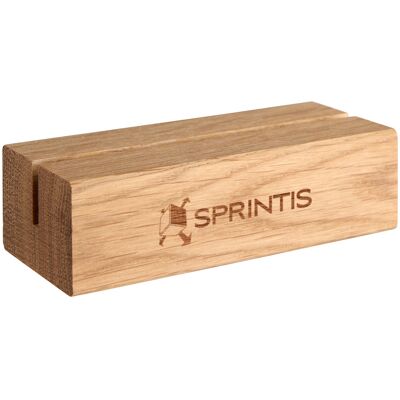 SPRINTIS 10 Unités - Porte-cartes MODUL avec gravure 105 mm bois de chêne double face, sur le côté long - Publicité SPRINTIS 10 Unités - Porte-cartes MODUL avec gravure 105 mm bois de chêne double face, sur le côté long - Publicité