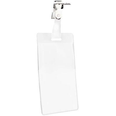 SPRINTIS 100 Unités - Porte-badges pour cartes bancaires, format portrait, avec attache pour bretelles, PVC souple, transparent - Publicité SPRINTIS 100 Unités - Porte-badges pour cartes bancaires, format portrait, avec attache pour bretelles, PVC souple, transparent - Publicité