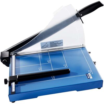 r&b Laminiersysteme GmbH Guillotine à papier A4, métal, bleu - Publicité r&b Laminiersysteme GmbH Guillotine à papier A4, métal, bleu - Publicité