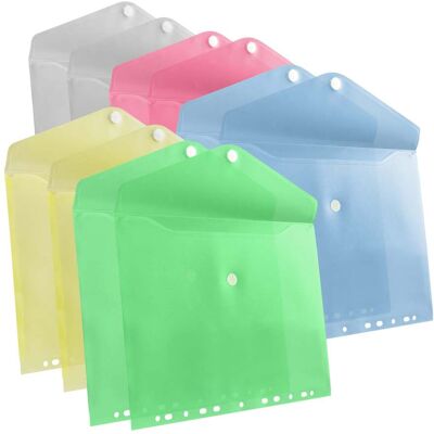 SPRINTIS 1 lot - Pochettes porte-documents A4, marge de classement, couleurs assorties 10 unités bleu, vert, jaune, transparent, rose, PP - Publicité SPRINTIS 1 lot - Pochettes porte-documents A4, marge de classement, couleurs assorties 10 unités bleu, vert, jaune, transparent, rose, PP - Publicité