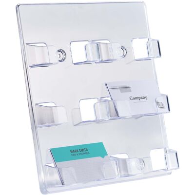 SPRINTIS Porte-cartes de visite mural, 6 compartiments, PS, transparent - Publicité SPRINTIS Porte-cartes de visite mural, 6 compartiments, PS, transparent - Publicité