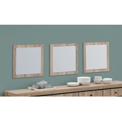 Deladeco Miroir rectangulaire contemporain chêne summer Eluard - Publicité Deladeco Miroir rectangulaire contemporain chêne summer Eluard - Publicité