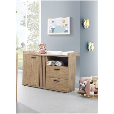 Deladeco Commode à langer bébé chêne clair Camilla Chêne golden Chêne golden - Publicité Deladeco Commode à langer bébé chêne clair Camilla Chêne golden Chêne golden - Publicité