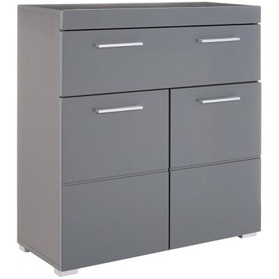 Deladeco Meuble bas de salle de bains moderne gris 73 cm Andora Gris Gris - Publicité Deladeco Meuble bas de salle de bains moderne gris 73 cm Andora Gris Gris - Publicité