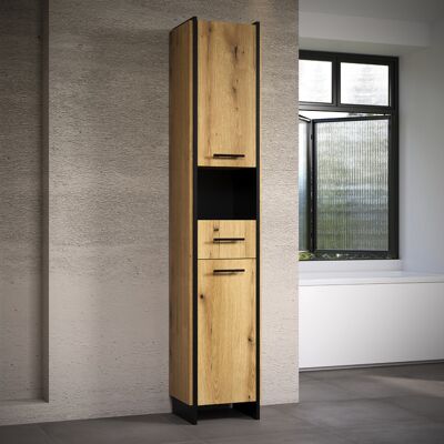 Deladeco Colonne de salle de bain contemporain chêne clair Saphira Chêne clair Chêne clair - Publicité Deladeco Colonne de salle de bain contemporain chêne clair Saphira Chêne clair Chêne clair - Publicité