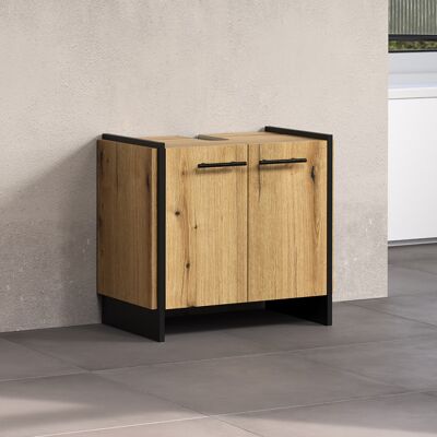 Deladeco Meuble sous vasque contemporain chêne clair Saphira Chêne clair Chêne clair - Publicité Deladeco Meuble sous vasque contemporain chêne clair Saphira Chêne clair Chêne clair - Publicité
