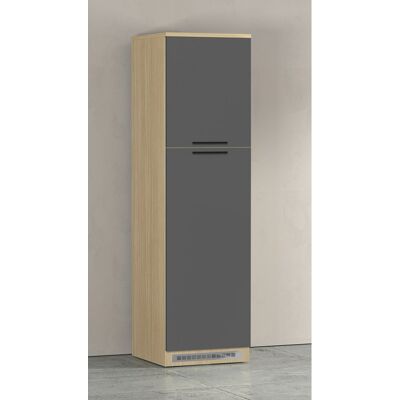Deladeco Colonne pour frigo encastrable anthracite mat/chêne Louna Anthracite mat/chêne Anthracite mat/chêne - Publicité Deladeco Colonne pour frigo encastrable anthracite mat/chêne Louna Anthracite mat/chêne Anthracite mat/chêne - Publicité