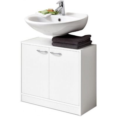 Deladeco Meuble sous vasque contemporain blanc Adenia Blanc Blanc - Publicité Deladeco Meuble sous vasque contemporain blanc Adenia Blanc Blanc - Publicité