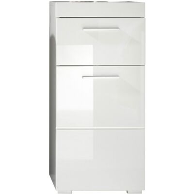 Deladeco Meuble bas de salle de bain moderne 37 cm blanc brillant Savana Blanc brillant Blanc brillant - Publicité Deladeco Meuble bas de salle de bain moderne 37 cm blanc brillant Savana Blanc brillant Blanc brillant - Publicité