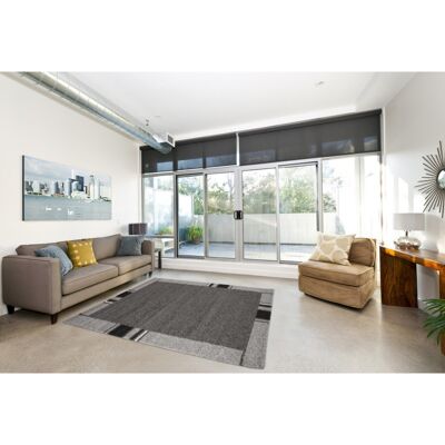 Deladeco Tapis contemporain en polypropylène Wood Gris 80x150 Gris 80x150 - Publicité Deladeco Tapis contemporain en polypropylène Wood Gris 80x150 Gris 80x150 - Publicité