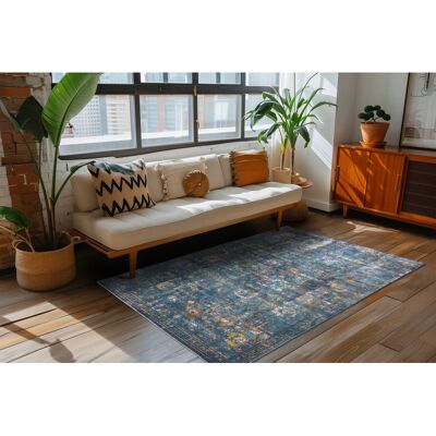 Deladeco Tapis vintage rayé multicolore Nagari Multicolore Ø 200 Multicolore Ø 200 - Publicité Deladeco Tapis vintage rayé multicolore Nagari Multicolore Ø 200 Multicolore Ø 200 - Publicité